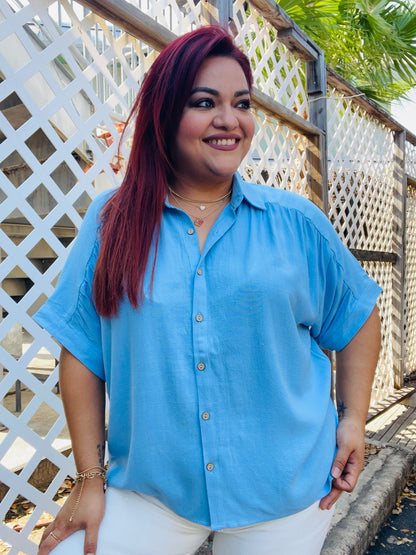Mayra May Linen Button Down Top