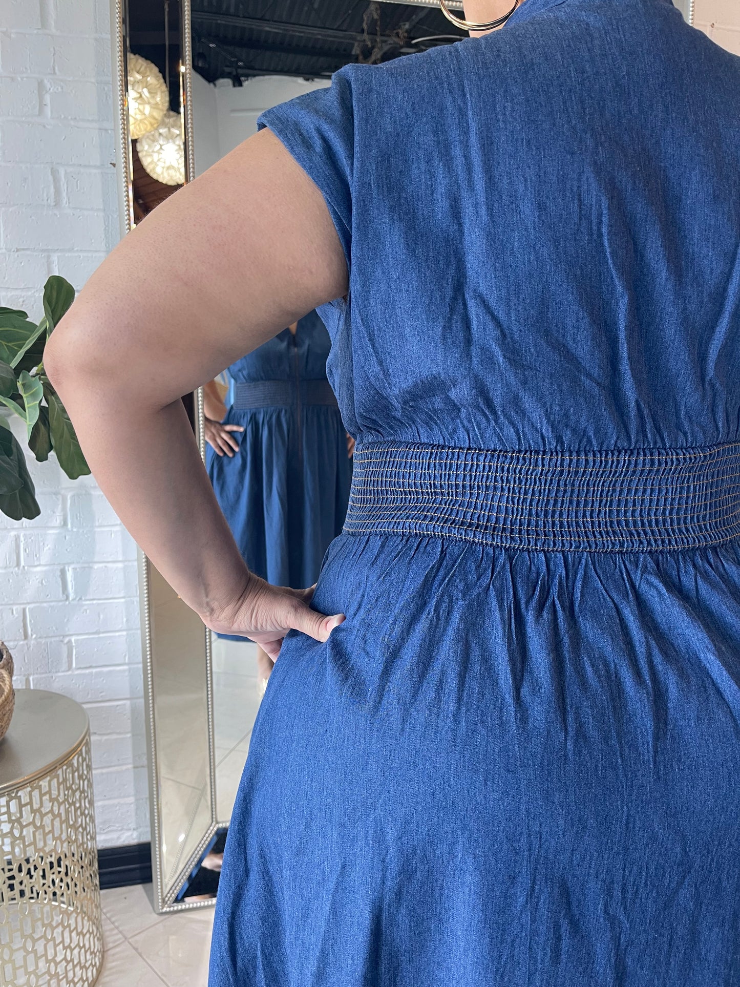 Casual Sophistication Denim Midi Dress