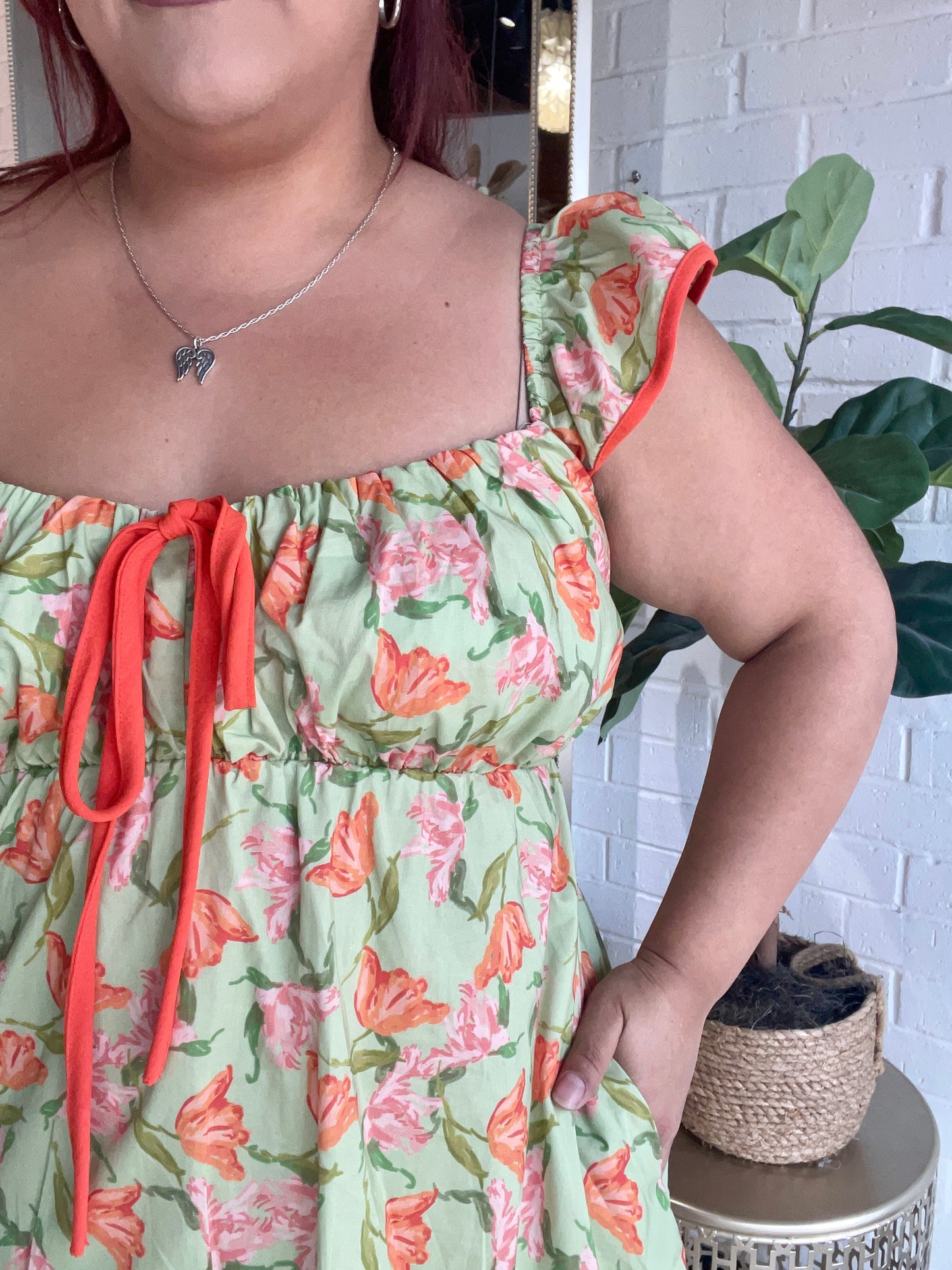 Take Me On A Picnic Mini Dress - Sage