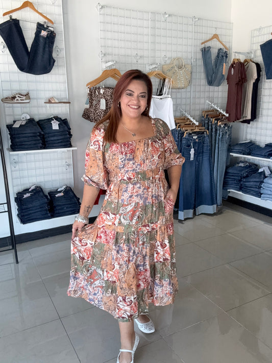 Bandana Bloom Midi Dress
