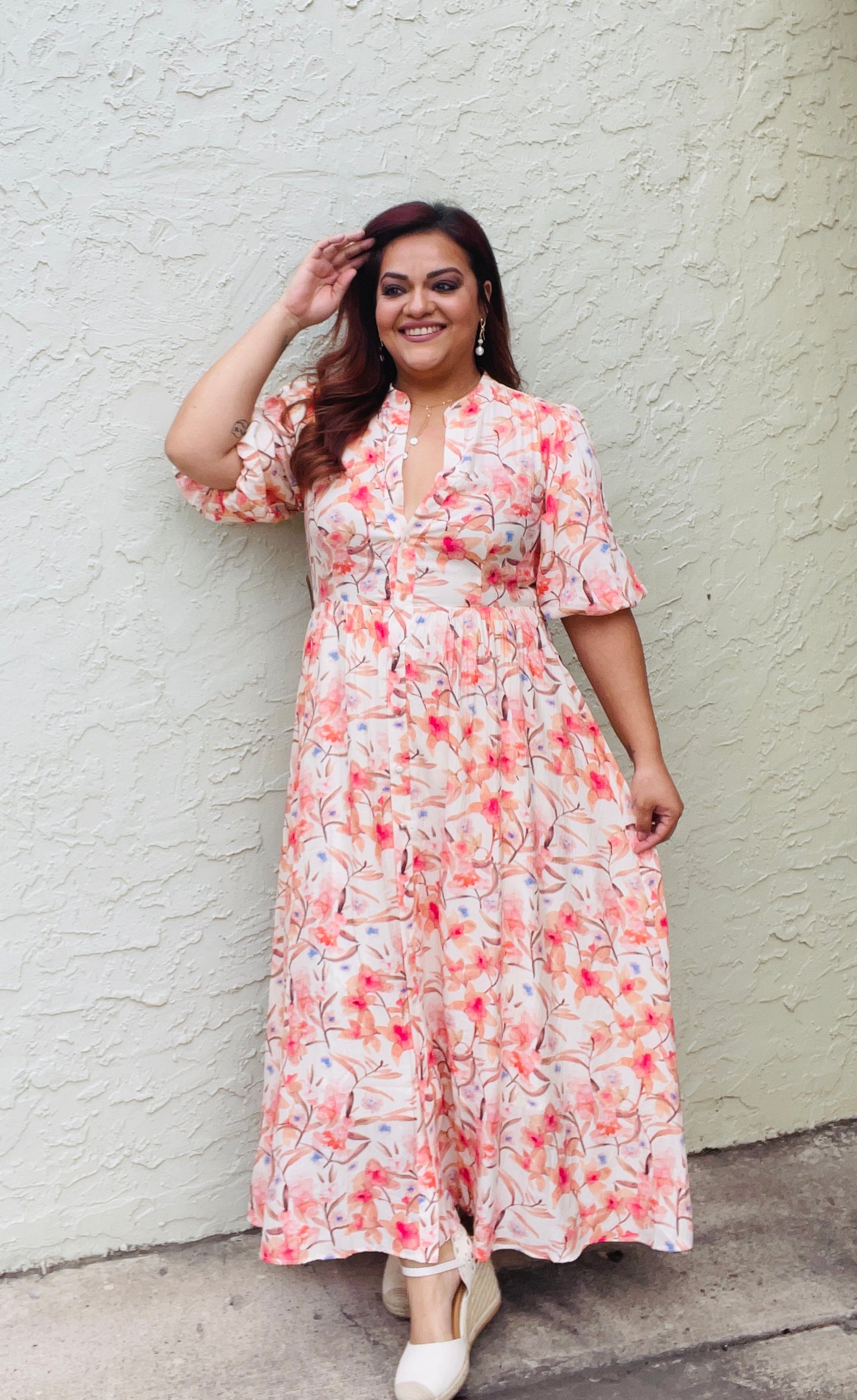 Rubisela Woven Button Down Midi