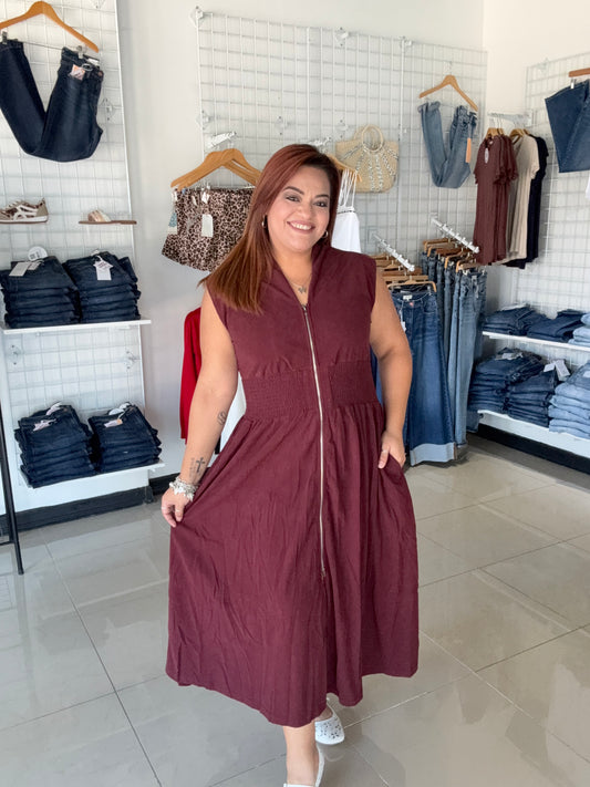 Auburn Silence Midi Dress