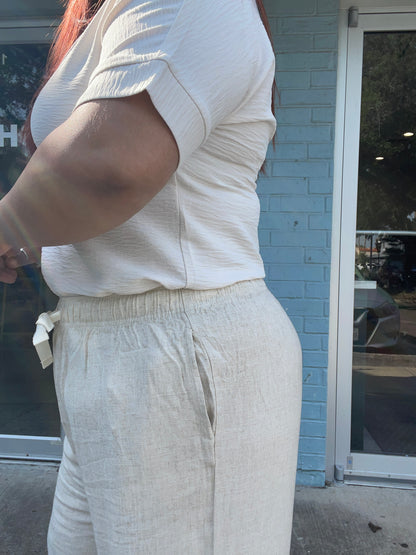 Stephanie Drawstring Linen Pants