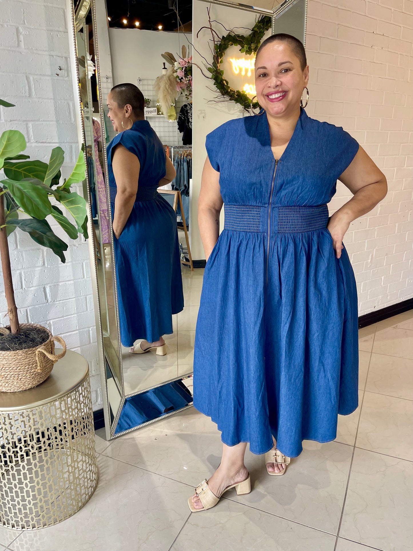 Casual Sophistication Denim Midi Dress