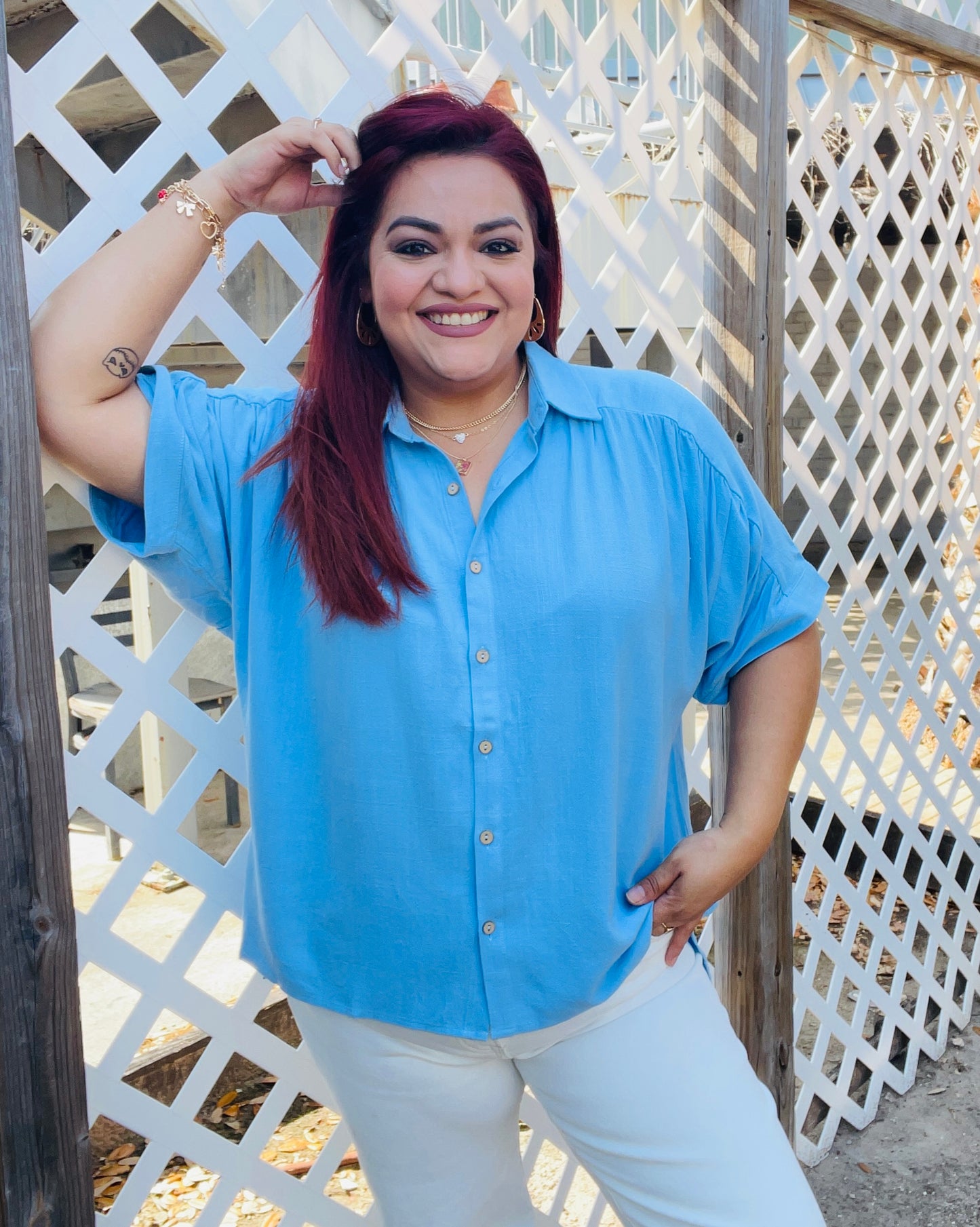 Mayra May Linen Button Down Top