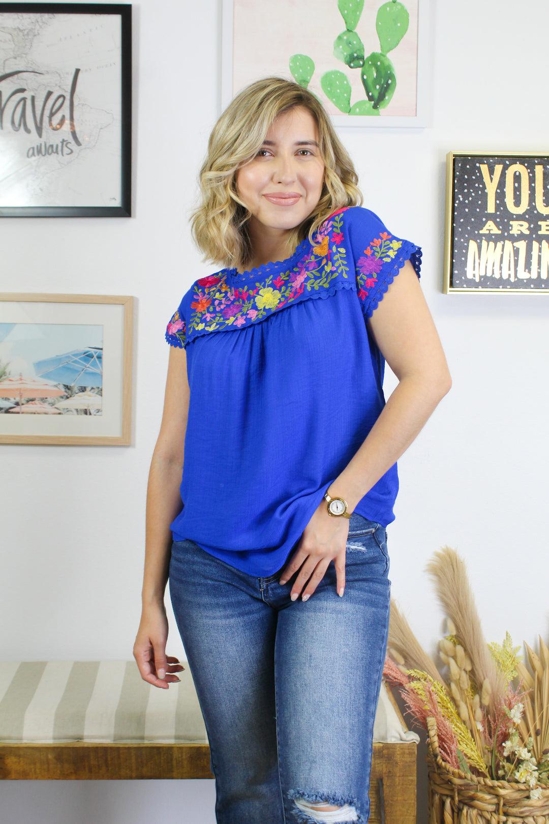 Embroidered Florals Blouse