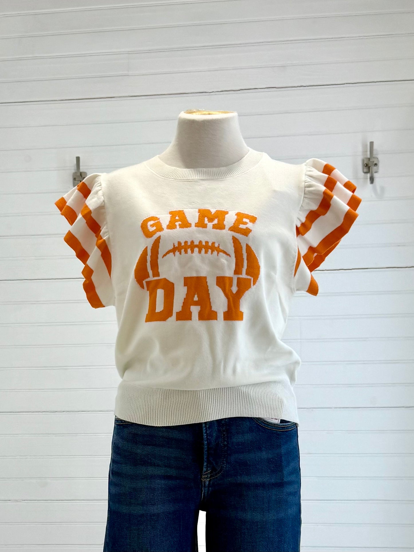 Game Day Ruffles Sweater Top