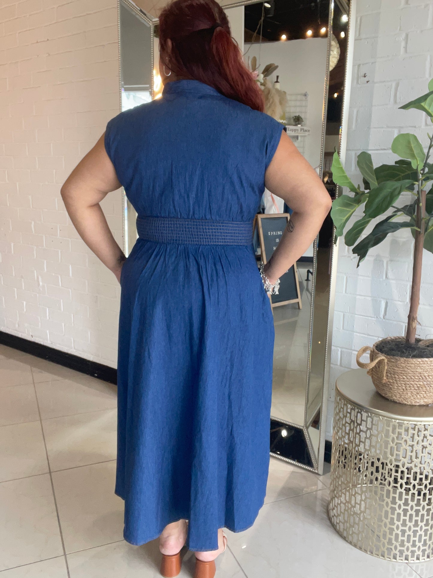 Casual Sophistication Denim Midi Dress