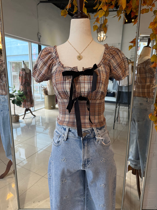 Plaid & Proper Top