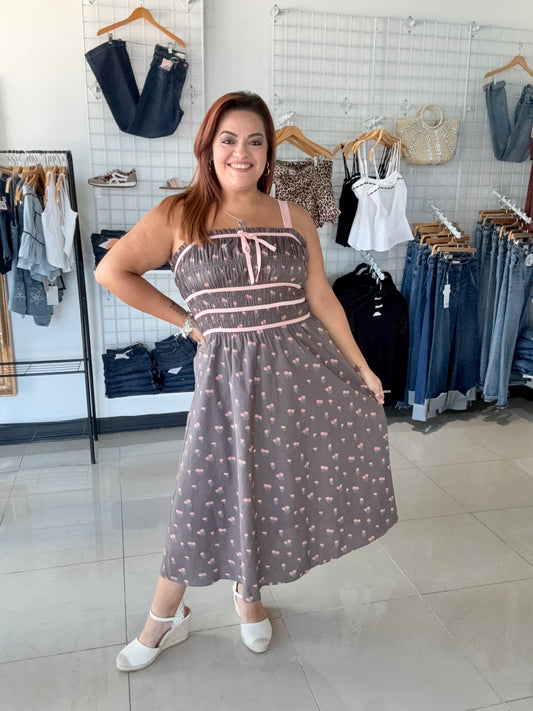 Chocolate Covered Strawberry Midi Dress