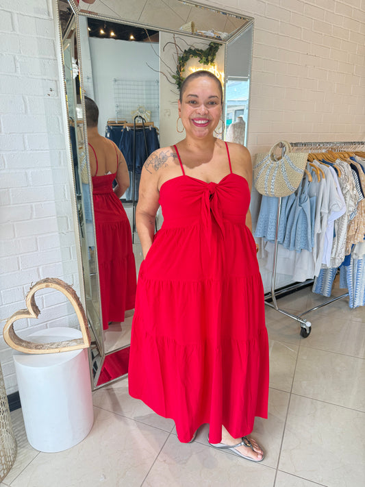 Red Ruby Midi Dress