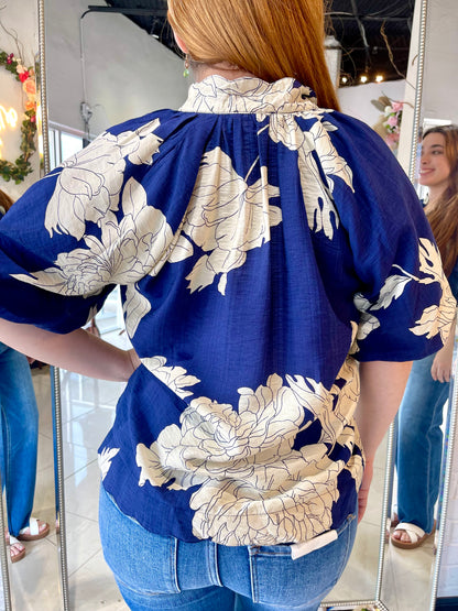 Forget Me Not Floral Blouse