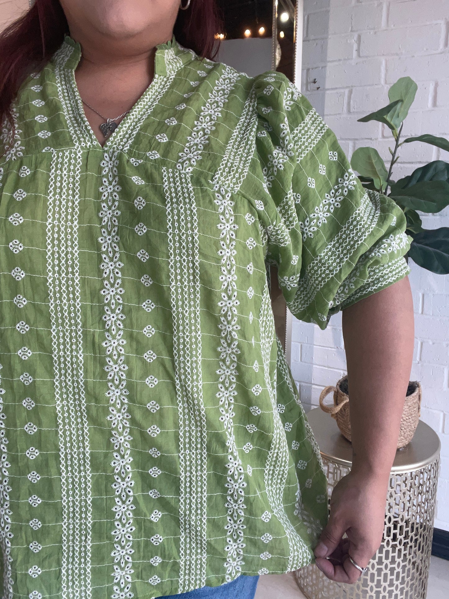 Staying In Cabo Eyelet Blouse