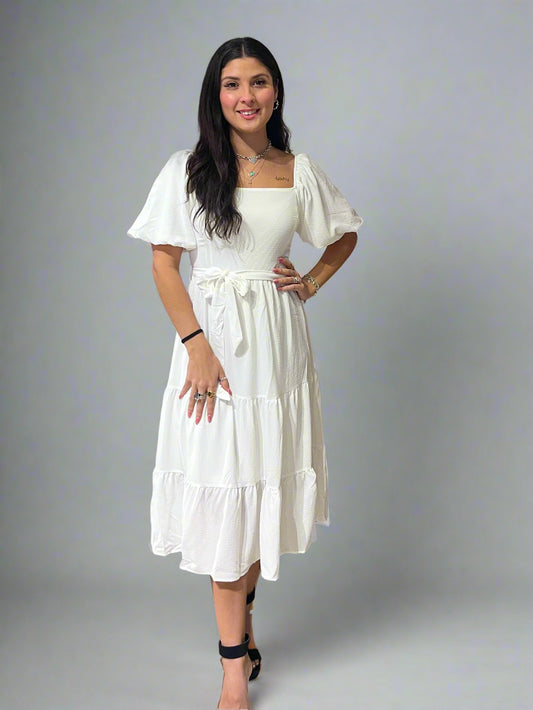 Everybody's Sweetheart Midi Dress - Off White