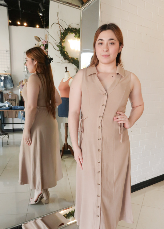 Lenore Button Down Linen Dress