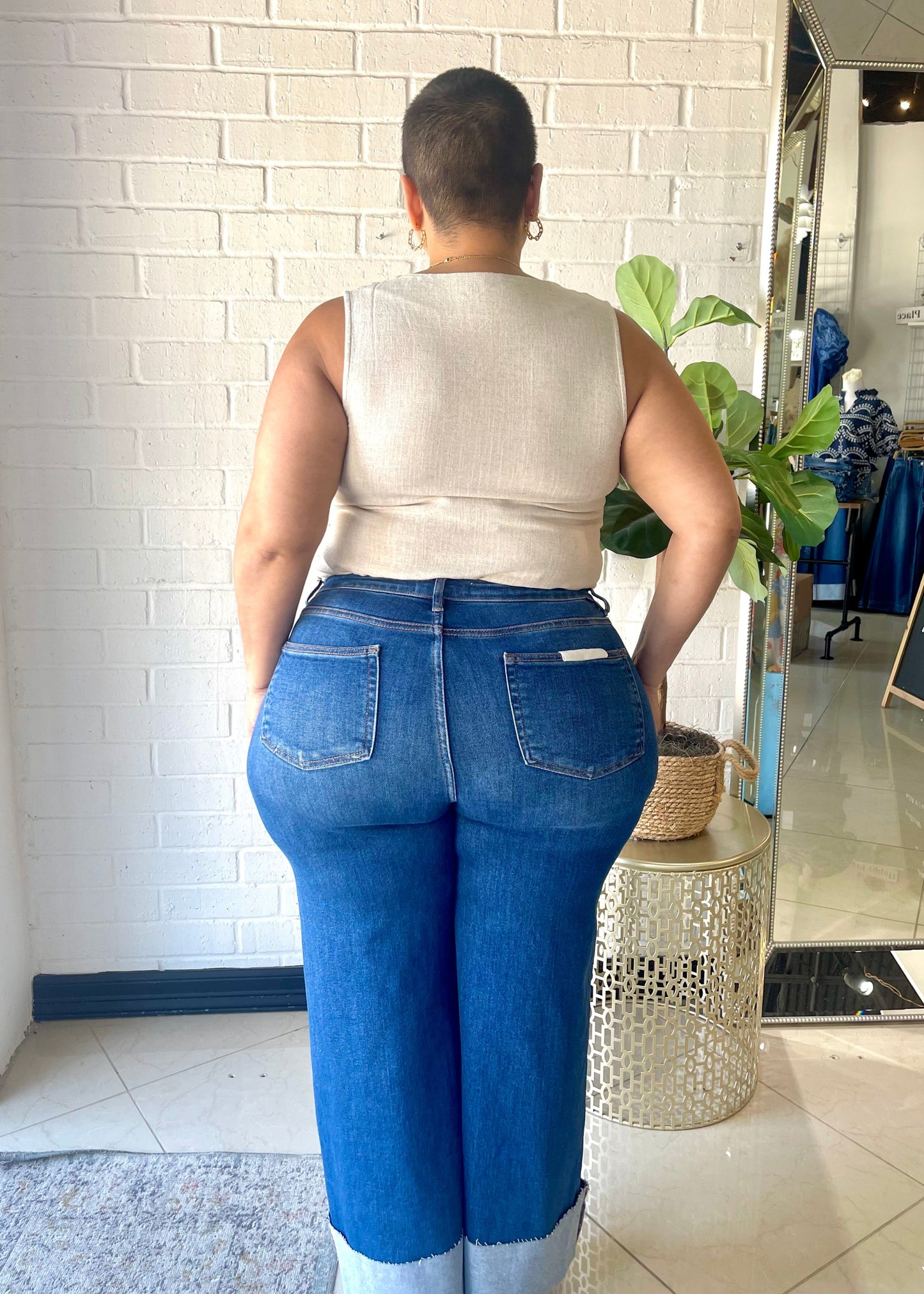 Ale Tummy Control Cuffed Jeans - Dark