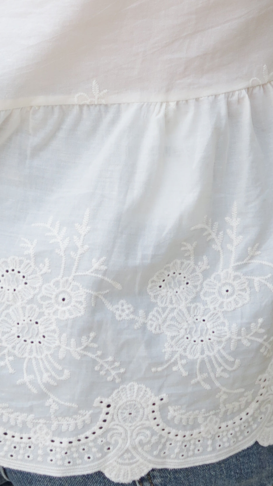 Marie Embroidered Ruffle Blouse