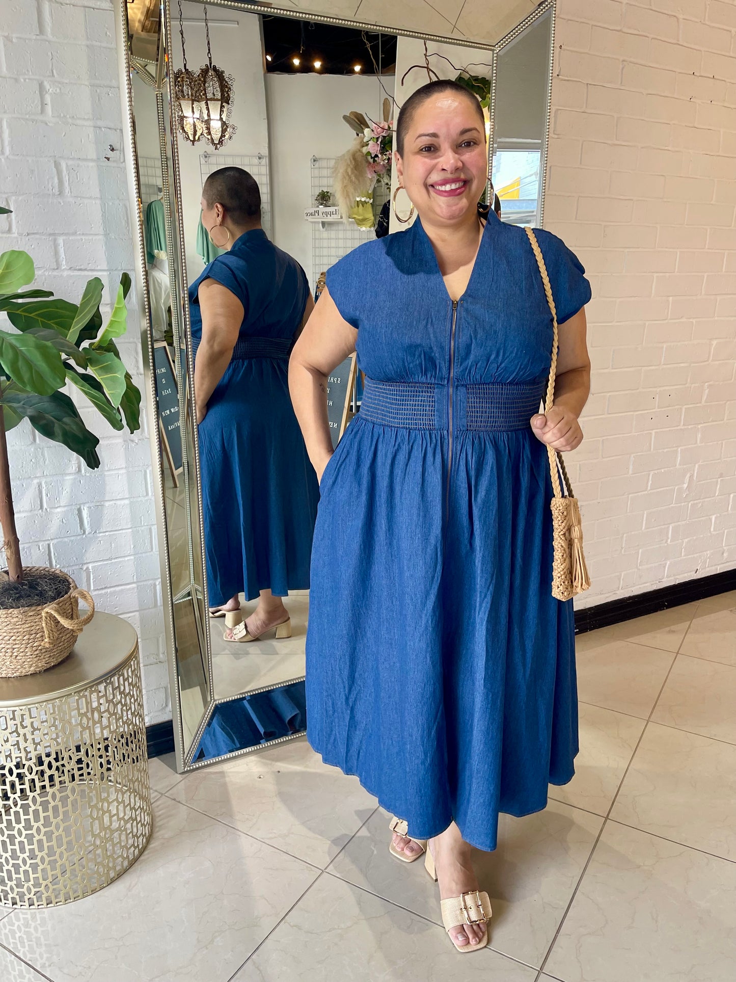 Casual Sophistication Denim Midi Dress