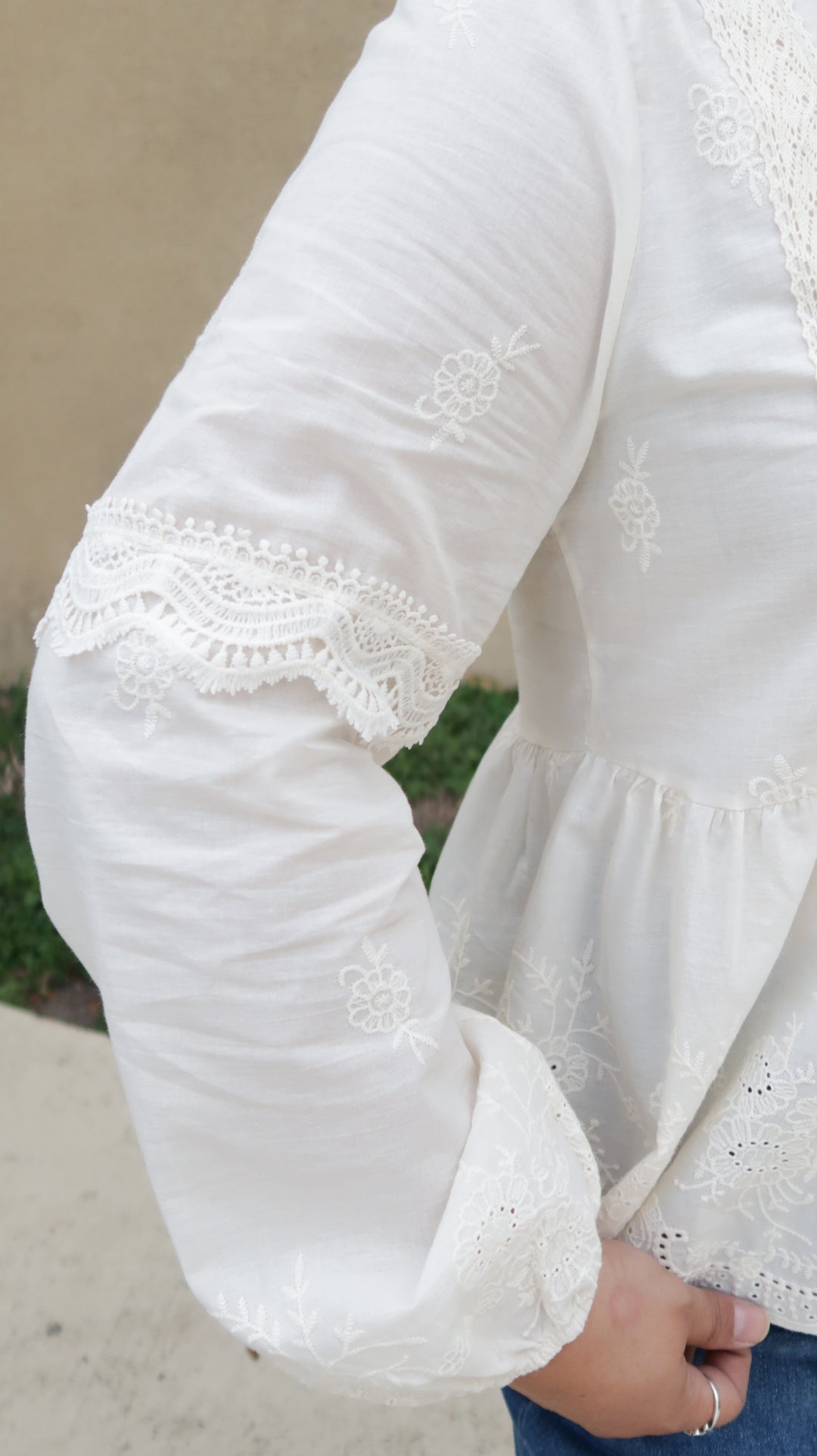 Marie Embroidered Ruffle Blouse
