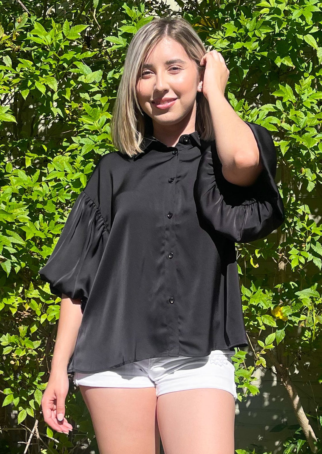 Always Shining Button-Up Blouse