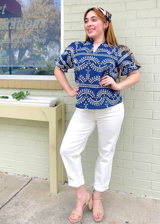 Lisette Eyelet Blouse