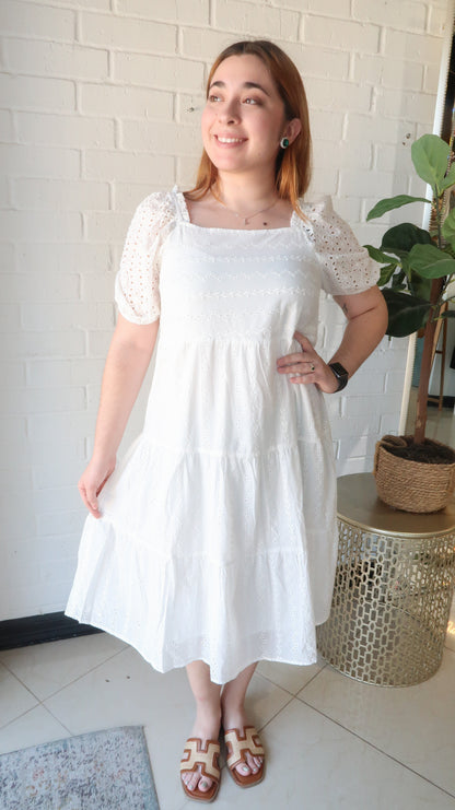 Sofia Eyelet Midi Dress