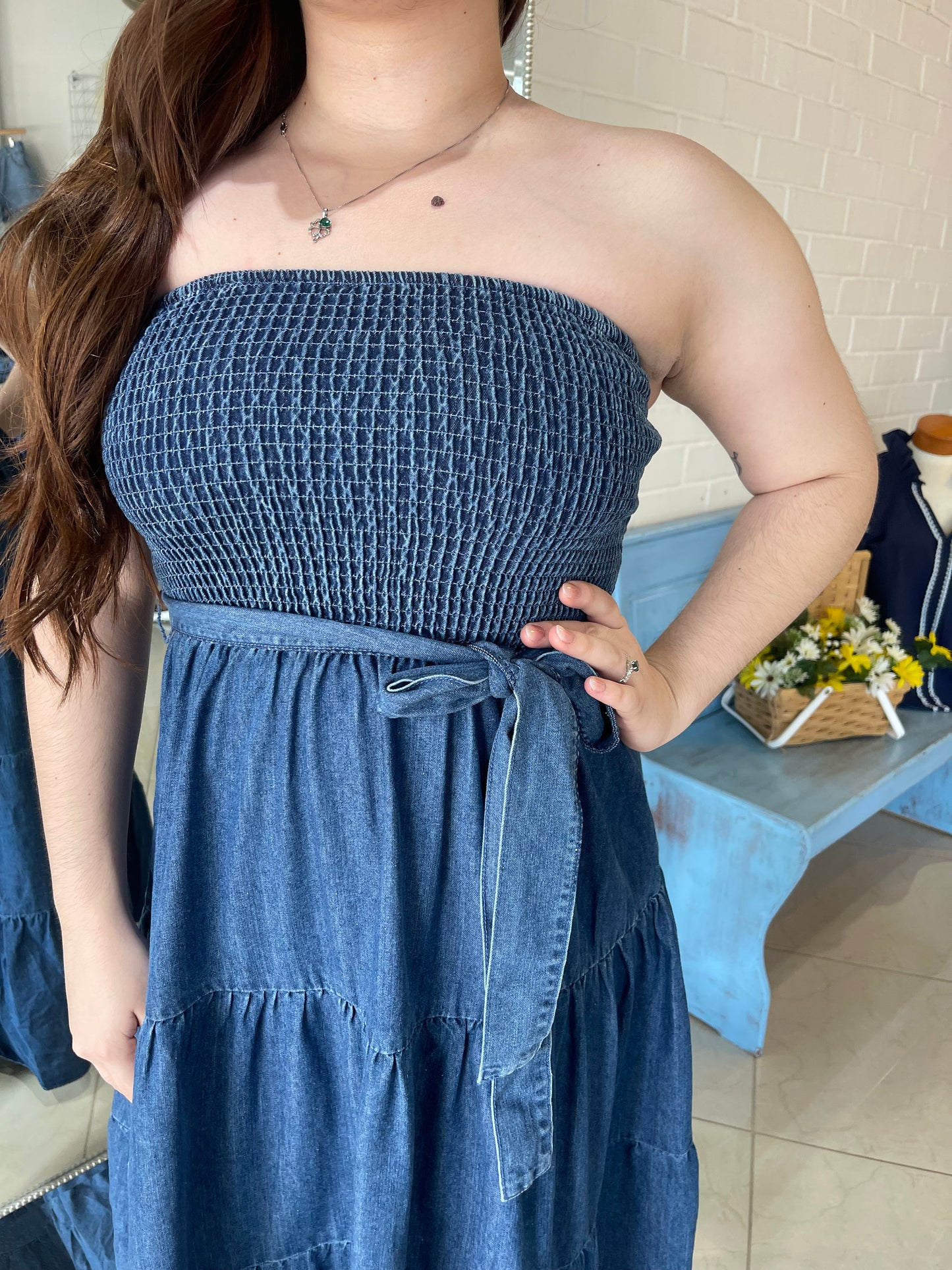 Western Glam Denim Maxi