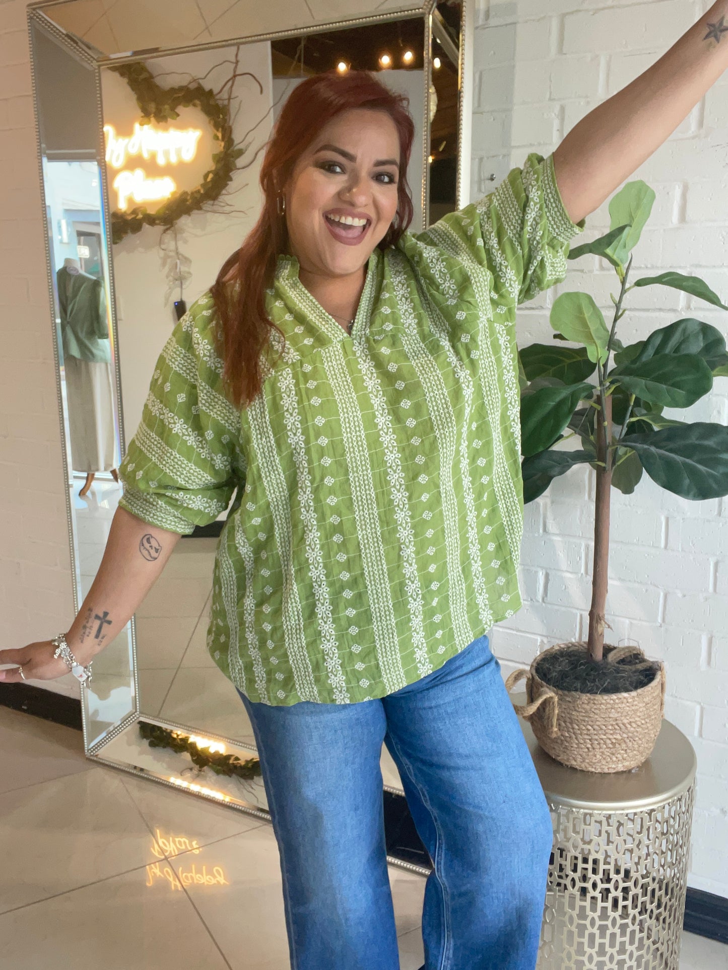 Staying In Cabo Eyelet Blouse