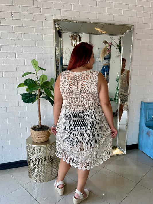 Lacey Lace Crochet Vest