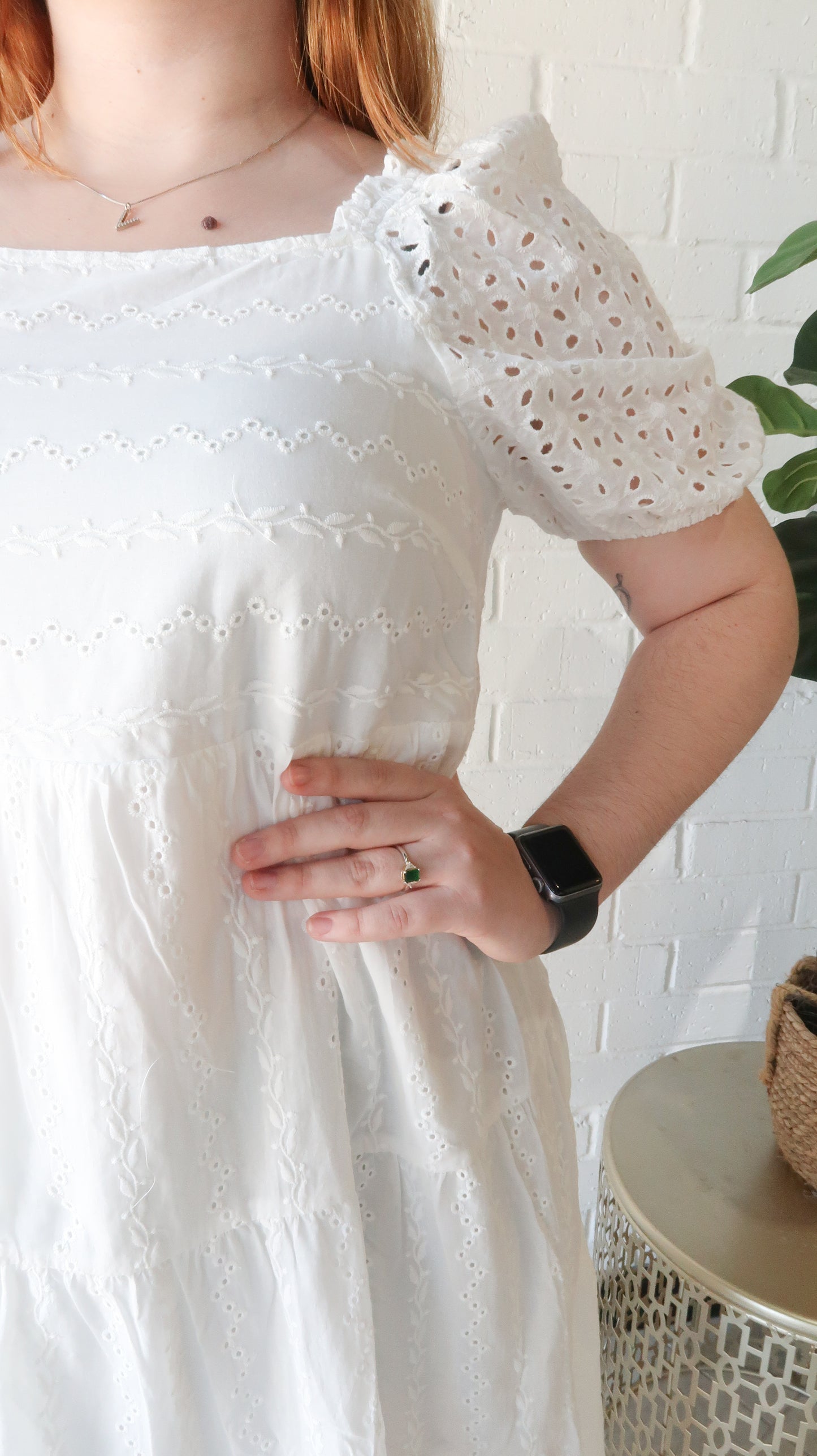 Sofia Eyelet Midi Dress