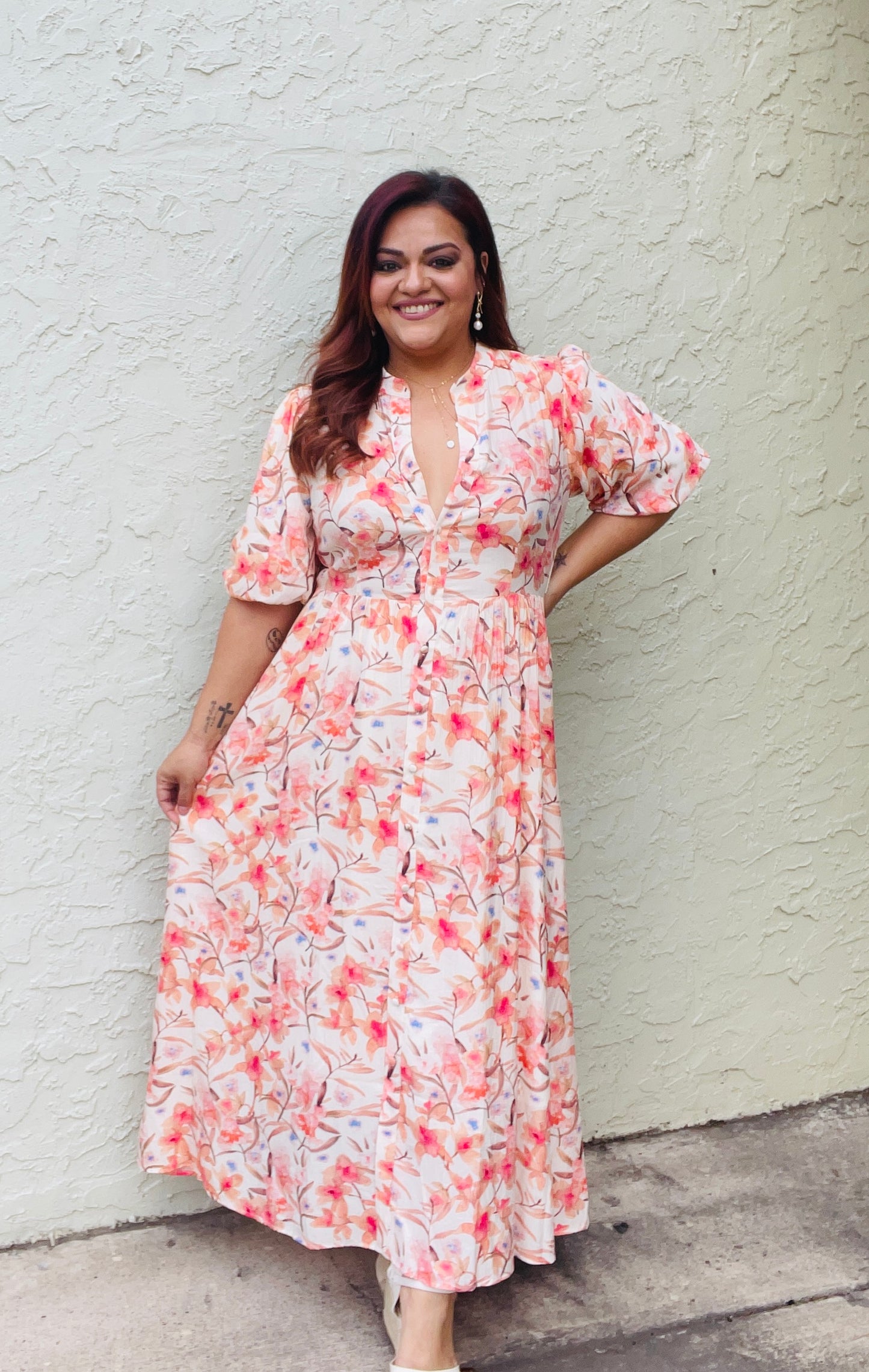 Rubisela Woven Button Down Midi