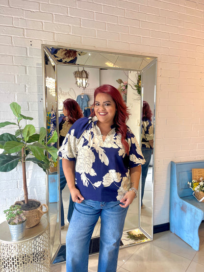 Forget Me Not Floral Blouse