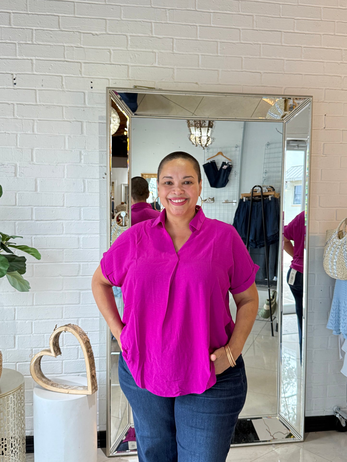 Cozy Breeze Top - Magenta