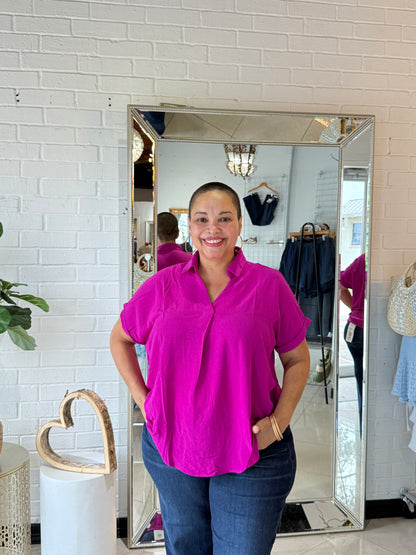 Cozy Breeze Top - Magenta