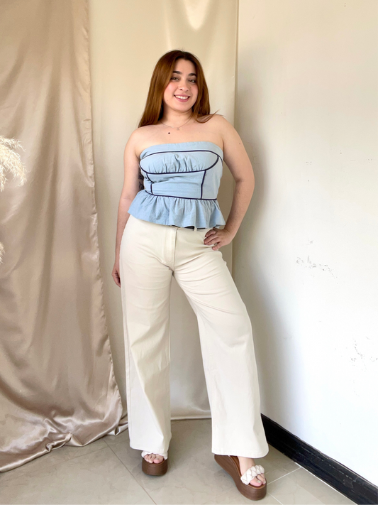 Aliza Belted Relaxed Pants - Beige