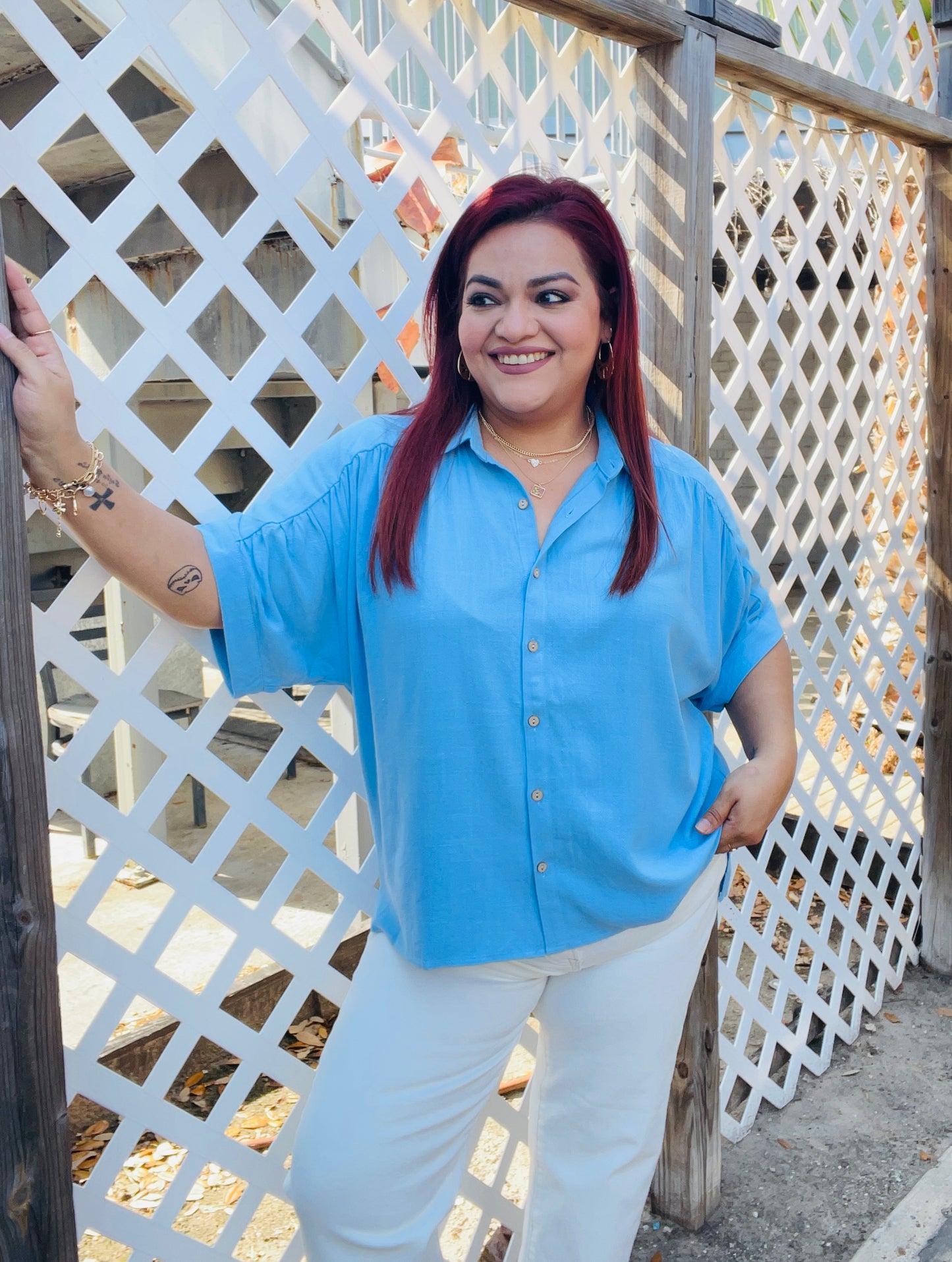 Mayra May Linen Button Down Top