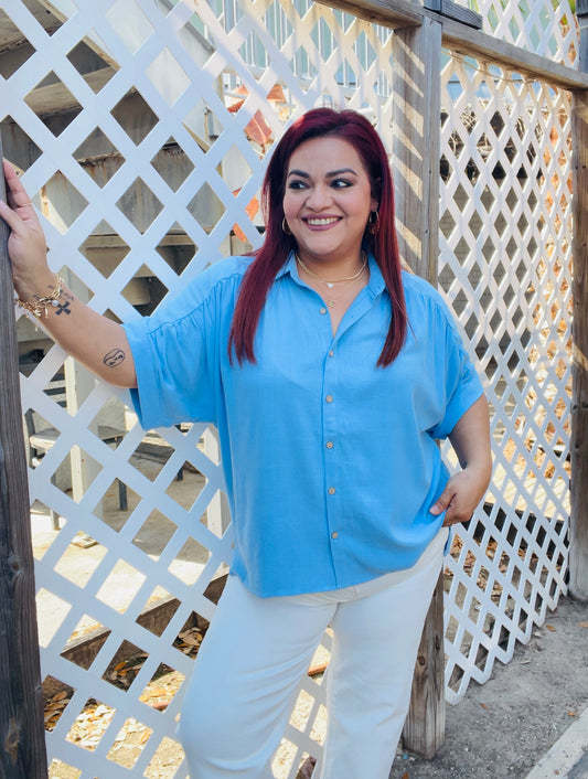 Mayra May Linen Button Down Top