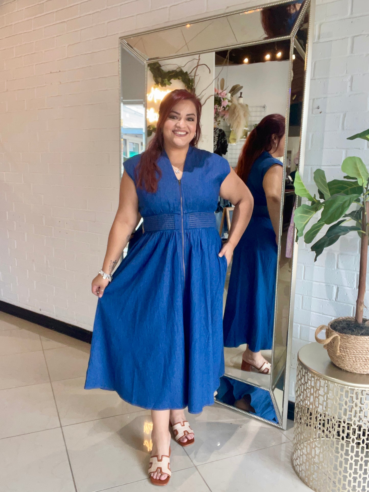 Casual Sophistication Denim Midi Dress