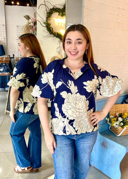 Forget Me Not Floral Blouse