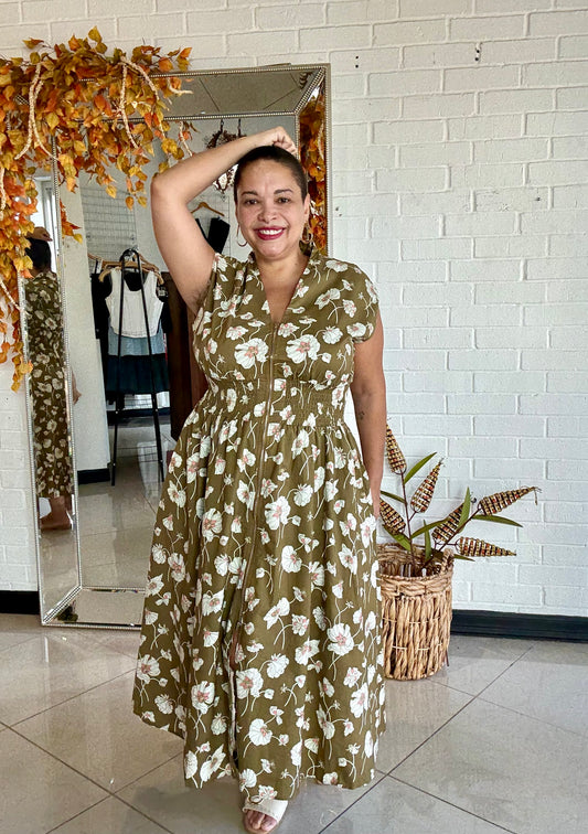 Olive Blush Midi