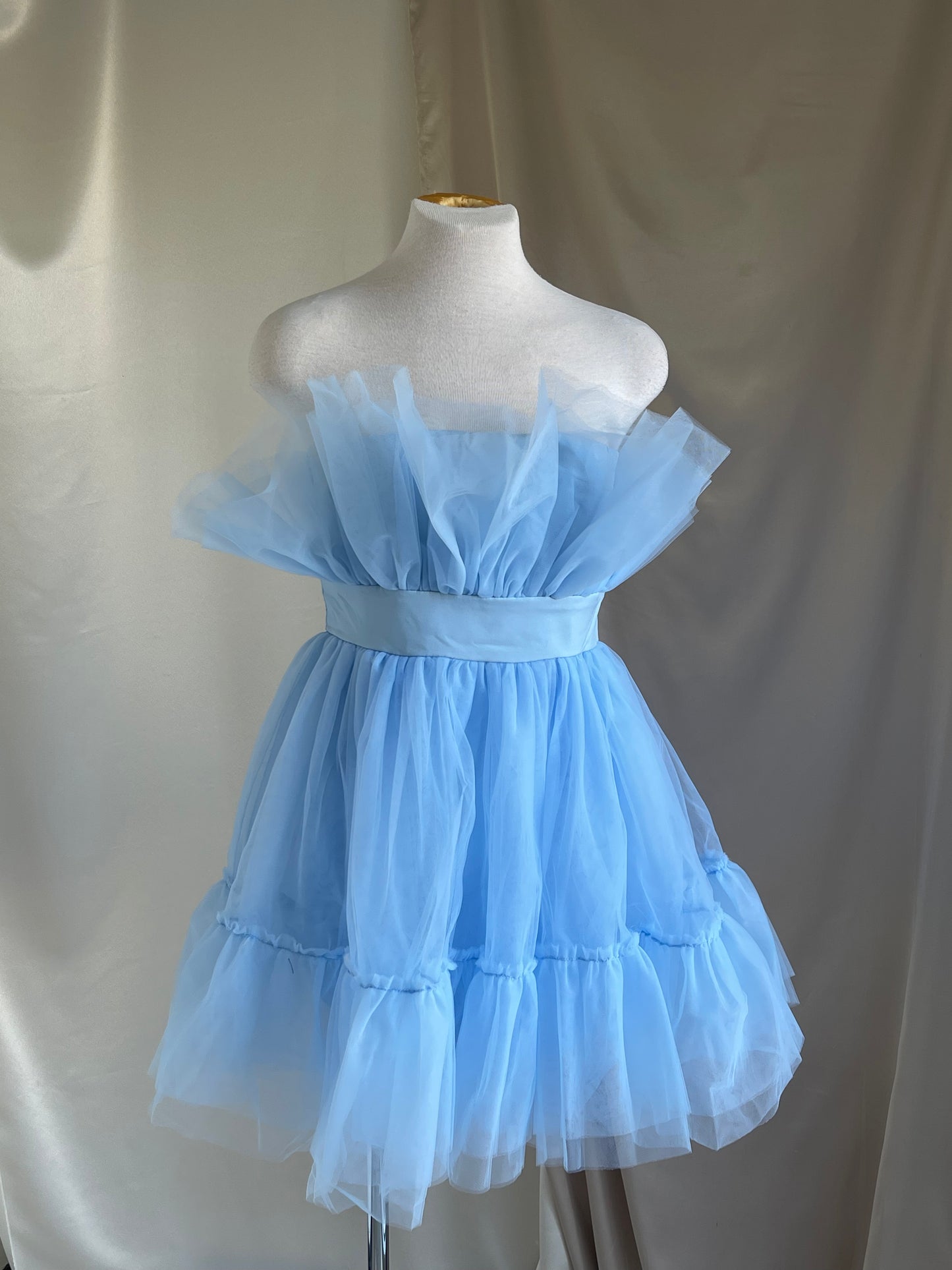 On Cloud 9 Tulle Mini- Sky Blue