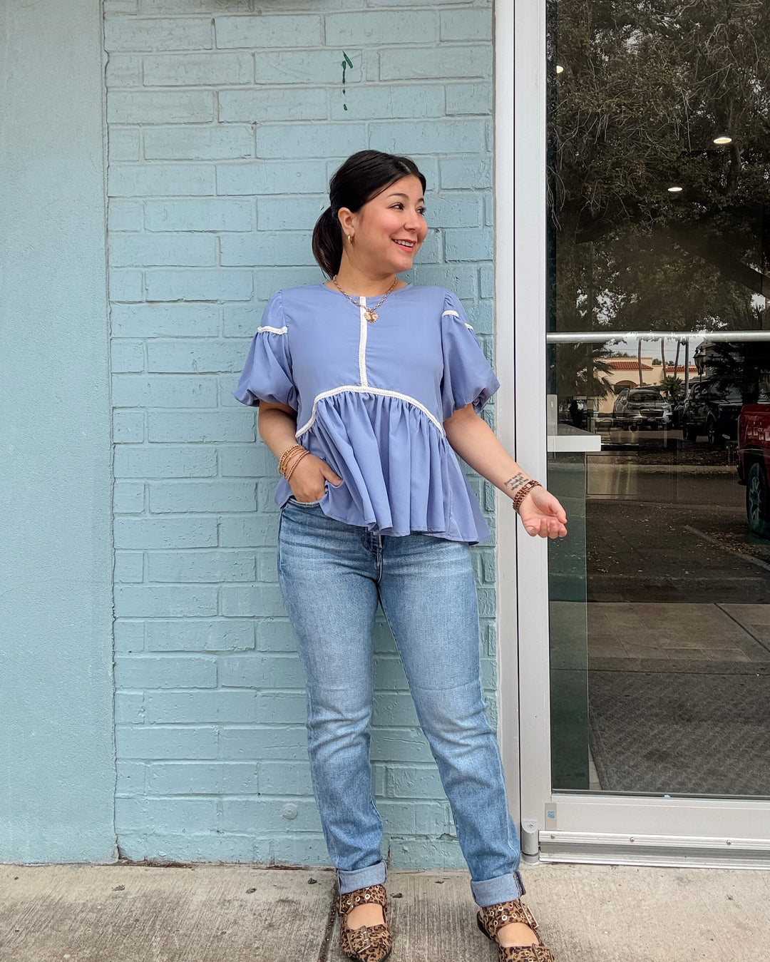 Tina High Rise Roll Up Denim