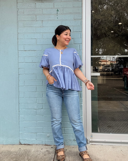 Tina High Rise Roll Up Denim