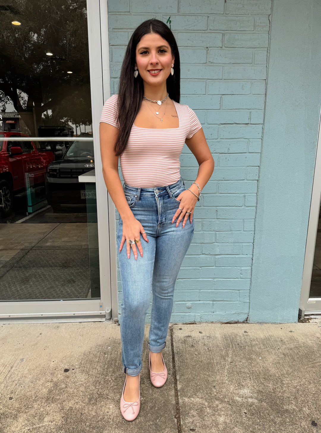 Tina High Rise Roll Up Denim