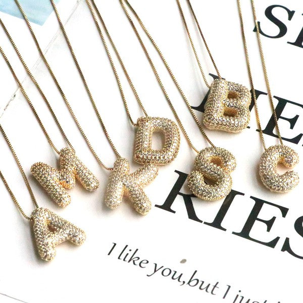 Bedazzled Initial Necklaces
