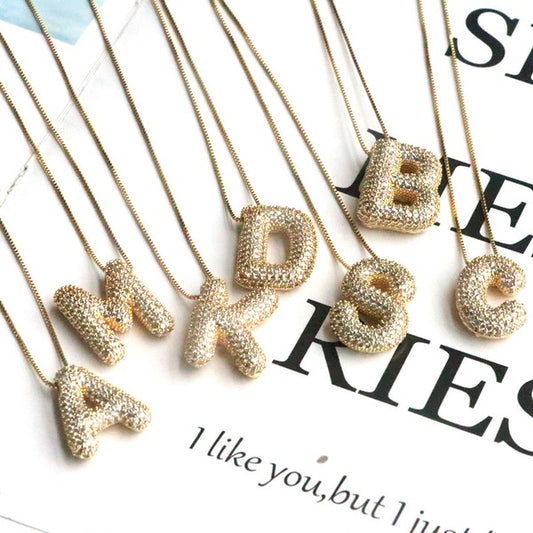 Bedazzled Initial Necklaces