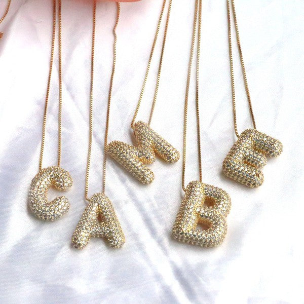 Bedazzled Initial Necklaces