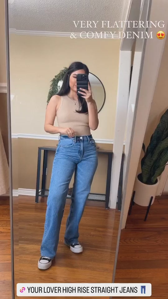Your Lover High Rise Wide Straight Jeans - Medium
